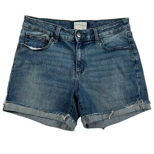 Daily Ritual Denim Shorts Jr. Women's 5-Pocket Cotton Blend Button Close Blue 28